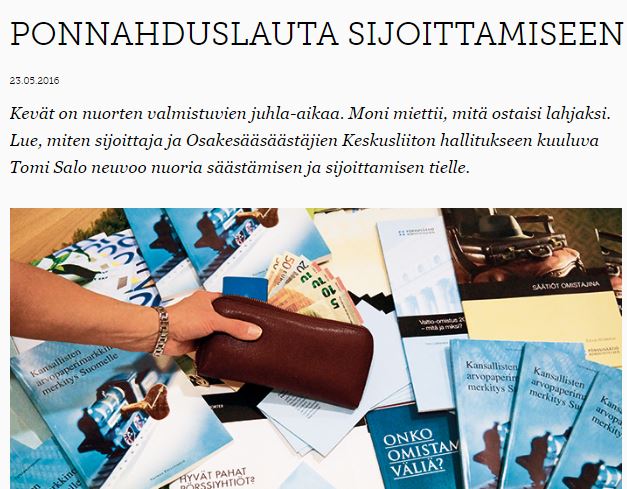 Kuvaleike Pörssisäätiön kotisivuilta. Kuvaleike Pörssisäätiön kotisivuilta.