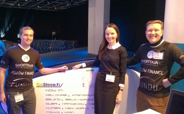 Unipodin edessä SijoittajaPRO Corporate Financen Tarmo Urpilainen (vas.), GoSleepin Helery Homutov ja Sijoittaja.fi:n Hannu Huuskonen. Unipodin edessä SijoittajaPRO Corporate Financen Tarmo Urpilainen (vas.), GoSleepin Helery Homutov ja Sijoittaja.fi:n Hannu Huuskonen.