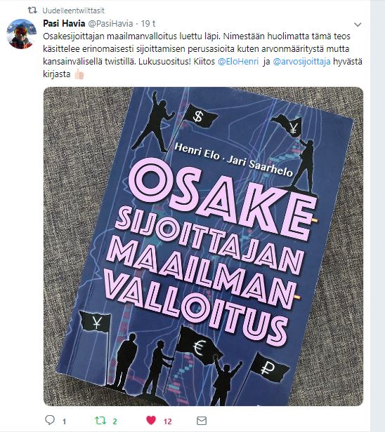 Pasi Havian palaute Osakesijoittajan maailmanvalloituksesta