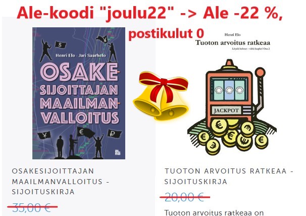 Tarjoamme kaikki verkkokaupan tuotteet sijoituskirjoista kotimaisiin pellavatekstiileihin -22 % alennuksella koodilla Tarjoamme kaikki verkkokaupan tuotteet sijoituskirjoista kotimaisiin pellavatekstiileihin -22 % alennuksella koodilla